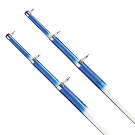 Tigress 15 Telescoping Fiberglass Outrigger Poles-1-1/8" O.D.-White/Blue-Pair 88200